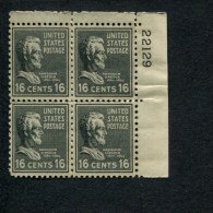 USA POSTFRIS MINT NEVER HINGED POSTFRISCH EINWANDFREI SCOTT 821 PRESIDENTIAL ISSUE P#block Of 4 - Números De Placas