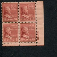 USA POSTFRIS MINT NEVER HINGED POSTFRISCH EINWANDFREI SCOTT 823 PRESIDENTIAL ISSUE P#block Of 4 - Plaatnummers