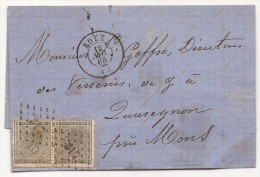 L. Affr. N°17 X2 Lpts 317 ROUX/1866 Pour Quaregnon - 1865-1866 Linksprofil