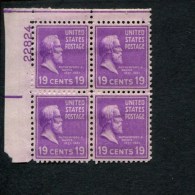 USA POSTFRIS MINT NEVER HINGED POSTFRISCH EINWANDFREI SCOTT 824 PRESIDENTIAL ISSUE P#block Of 4 - Plattennummern