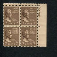 USA POSTFRIS MINT NEVER HINGED POSTFRISCH EINWANDFREI SCOTT 812 PRESIDENTIAL ISSUE P#block Of 4 - Plattennummern