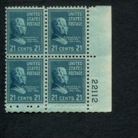 USA POSTFRIS MINT NEVER HINGED POSTFRISCH EINWANDFREI SCOTT 826 PRESIDENTIAL ISSUE P#block Of 4 - Números De Placas