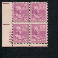 USA POSTFRIS MINT NEVER HINGED POSTFRISCH EINWANDFREI SCOTT 831 PRESIDENTIAL ISSUE P#block Of 4 - Numéros De Planches