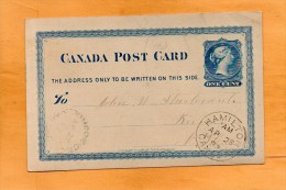 Canada 1892 Card Mailed - 1860-1899 Reign Of Victoria