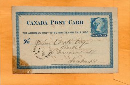 Canada 1874 Card Mailed - 1860-1899 Reign Of Victoria