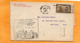 Toronto Hamilton Canada 1929 Air Mail Cover Mailed - First Flight Covers