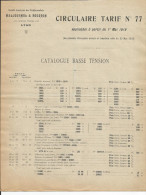 Catalogue Des Tarifs - Maljournal Et Bourron - Mai 1919 - Avenue Thiers à Lyon - Electricité & Gaz