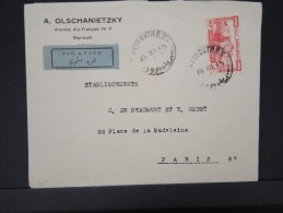 FRANCE-GRAND LIBAN- Enveloppe De Beyrouth Pour  Paris En 1945  Affranchissement Plaisant   A Voir    Lot P4984 - Storia Postale