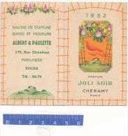 Carte Parfumée - Joli Soir, Chéramy - Calendrier 1952 - Vintage (until 1960)