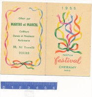 Carte Parfumée - Festival De Chéramy, Calendrier 1955 - Anciennes (jusque 1960)