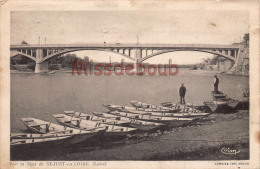 42 - Saint St Just Sur Loire - Port Et Pont - Barques - 1949 - 2 SCANS - Saint Just Saint Rambert