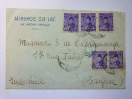 Enveloppe Au Départ  AUBERGE Du LAC  (Lac KAROUN -  FAYOUM)  à Destination De  SAÏGON  1949 - Covers & Documents