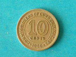 MALAYA 10 CENTS - 1950 / KM 8 ( For Grade, Please See Photo ) ! - Colonias