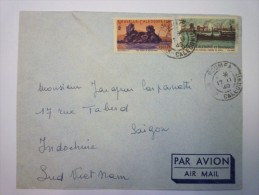 Enveloppe  Au Départ De  NOUMEA  à Destination De  SAÏGON   1949 - Brieven En Documenten