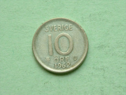 1962 U - 10 Ore / KM 823 ( Uncleaned Coin - For Grade, Please See Photo ) !! - Schweden