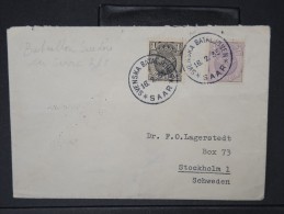 SUEDE- Oblitération Du Bataillon Suedois En Sarre En 1935 Sur Enveloppe Pour Stockolm   Rare   Lot P5005 - Militaires