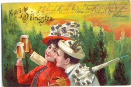 Pfingsten, Mann Und Frau Mit Bierkrug, 1901 - Pentecoste