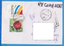 RADIO, FLOWER PEONY STAMPS ON  COVER, 2011, ROMANIA - Lettres & Documents