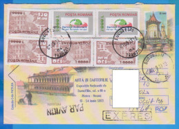 PIATRA NEAMT INFLATION STAMPS ON POSTAL STATIONERY COVER, 2003, ROMANIA - Gebraucht