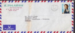 Hong Kong Air Mail R. TOLARAM International Agencies KOWLOON 1978 Cover Brief HVIDOVRE Denmark $1.30 QEII Stamp - Lettres & Documents