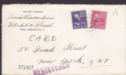 United States GRAND CENTRAL STATION New York 1949 Cover Lettre Locally Sent Jefferson & McKinley Stamps (2 Scans) - Express & Recomendados