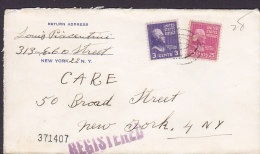 United States GRAND CENTRAL STATION New York 1949 Cover Lettre Locally Sent Jefferson & McKinley Stamps (2 Scans) - Expres & Aangetekend