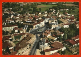 CPSM 85 Ste SAINTE-HERMINE Vendée - Vue Générale Aérienne - Le Rond-Point ° Cim Combier - Sainte Hermine