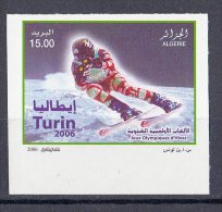 ALG Algeria N°  1437 IMPERFORATE Non Dentelé Jeux Olympiques D'hiver Turin Italie 2006 Ski Décente - Invierno 2006: Turín