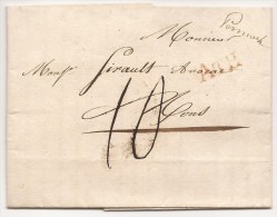 L. 1828 Marque Rouge ATH + Man. "Peruwelz" + "10" Pour Glons - 1815-1830 (Hollandse Tijd)