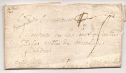L. Datée De Thuin 1788 Avec Marque MONS + "5" + Paraphe Du Maître Des Postes (car Adresse De Destination) Pour Bruges. - 1714-1794 (Oostenrijkse Nederlanden)