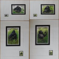 Congo Kin 2002 COB 1227/30. 4 Dessins Originaux, Du Dessinateur André Buzin à L´imprimeur, WWF, Gorilles. Unique - Gorilla's