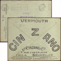 Belgique 1926. Enveloppe En Franchise Des Chèques Postaux. Pub : Cinzano, Vermouth. Papier à Cigarettes, Cahiers. RRR - Vins & Alcools