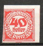 AUTRICHE Taxe 40h Rouge 1919-21 N°99 - Taxe