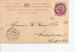 Grande-Bretagne ( EP De 1900 De Manchester Vers La Suisse à Voir) - Lettres & Documents
