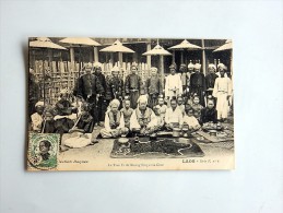 Carte Postale Ancienne : LAOS : Le Tiao Fa De Muong Sing Et Sa Cour, Timbre 1912 - Laos