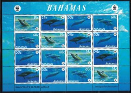 Bahamas. 2007. Blaineville's Beaked Whales. WWF. MNH Sheet Of 16. SCV = 19.00 - Baleines
