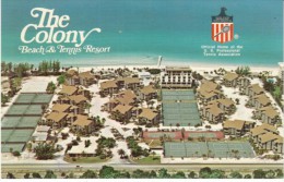 Sarasota Florida, Colony Beach & Tennis Resort, Tennis Courts, C1970s Vintage Postcard - Sarasota