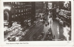 New York City, Times Square, Night Street Scene, Taxis Movie Theater Casino, C1940s Vintage Real Photo Postcard - Time Square