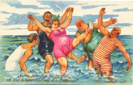 Meer, Strand, Badende Menschen, Sign. Arthur Thiele, Ca. 30er Jahre - Thiele, Arthur