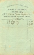 Faktuur Facture - Kruidenier Kinders Standaert - Zomergem 1902 - Lebensmittel