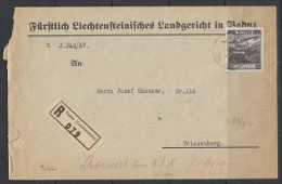 Liechtenstein 1931 50Rp On R-letter "Landgericht" (F3295) - Brieven En Documenten
