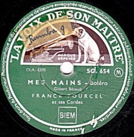 78 Trs - 25 Cm - état EX -  FRANCK POURCEL - MES MAINS - AU BORD DE LA TAMISE - 78 T - Disques Pour Gramophone