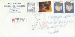 TIMBRES -STAMPS-LETTRE RECOMMANDÉE-MARCOPHILIE - PORTUGAL - PEINTURE ET NAVEGATEUR - CACHET 27-08-1993 - SARDOAL - Lettres & Documents