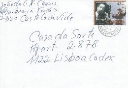 TIMBRES - STAMPS- LETTRE - MARCOPHILIE - PORTUGAL - 100 ANS DU CINEMA -ANTÓNIO SILVA- CACHET - 22-8-1996-CASTELO DE VIDE - Lettres & Documents