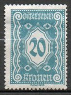 AUTRICHE Taxe 20k Vert Bleu 1922-24 N°113 - Taxe