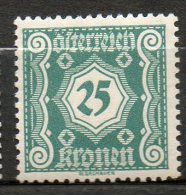 AUTRICHE Taxe 25k Vert Bleu 1922-24 N°114 - Taxe