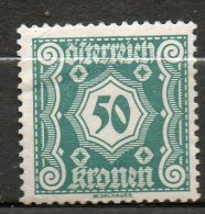 AUTRICHE Taxe 50k Vert Bleu 1922-24 N°116 - Taxe