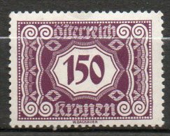 AUTRICHE Taxe 150k Violet Brun 1922-24 N°118 - Taxe