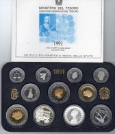 PIA - ITALIA - 1991 : Serie Monete Divisionale - Edizione "PROOF" - 11.000  Serie  !!!! - Mint Sets & Proof Sets