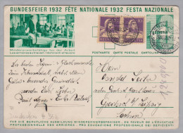 Schweiz PP Bundesfeier Karte #56b 1932-12-30 Zürich 22 Nach Leipzig D - Cartas & Documentos